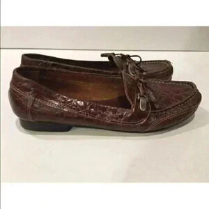 Unisa Brown Flats 9 Leather Loafer Tortoise Print